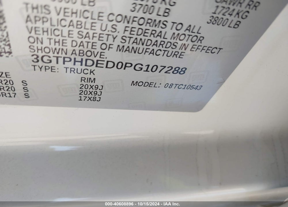 2023 GMC SIERRA 1500 2WD SHORT BOX SLT VIN: 3GTPHDED0PG107288