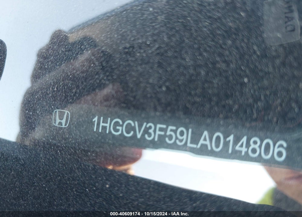 2020 HONDA ACCORD HYBRID EX-L VIN: 1HGCV3F59LA014806