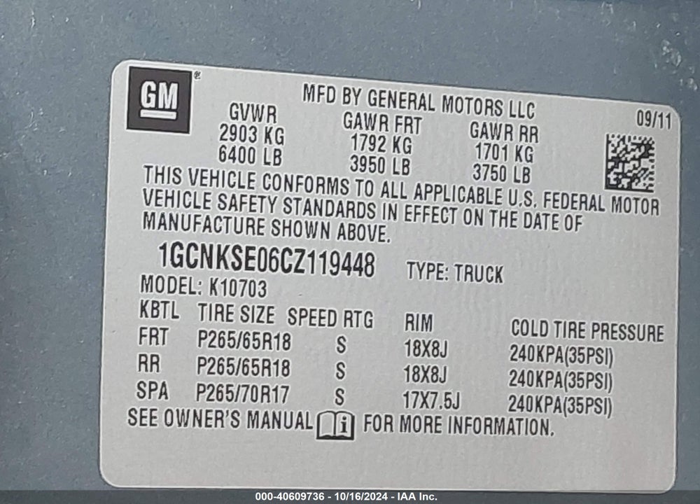 2012 CHEVROLET SILVERADO 1500 LT VIN: 1GCNKSE06CZ119448