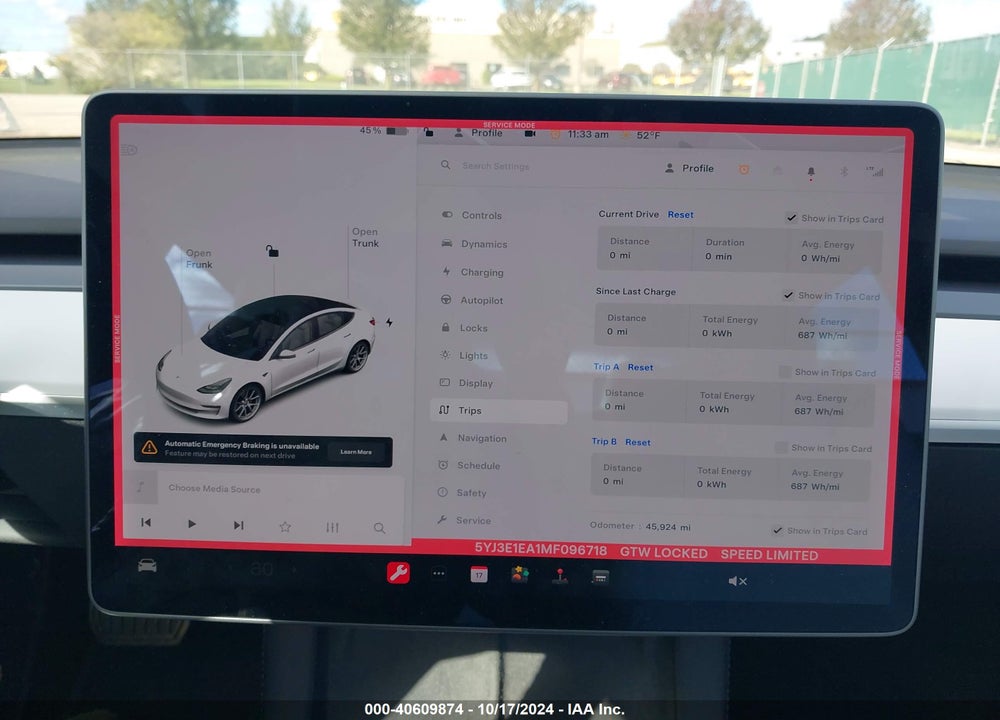 2021 TESLA MODEL 3 STANDARD RANGE PLUS REAR-WHEEL DRIVE VIN: 5YJ3E1EA1MF096718