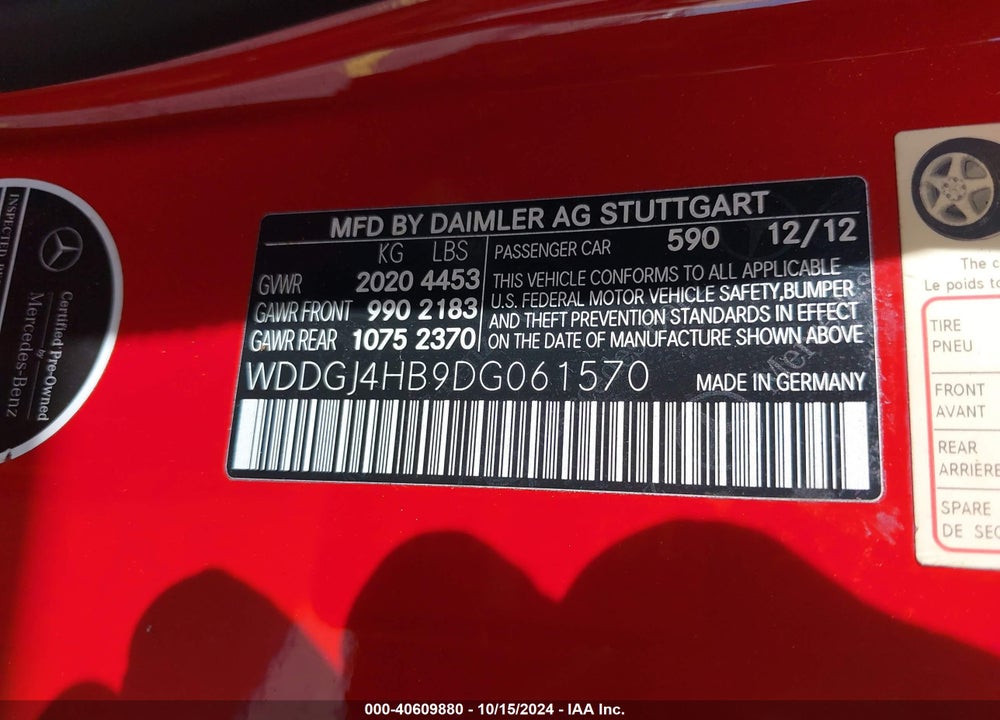 2013 MERCEDES-BENZ C 250 VIN: WDDGJ4HB9DG061570