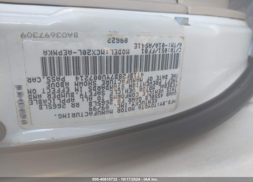2000 TOYOTA AVALON XL VIN: 4T1BF28B7YU007214