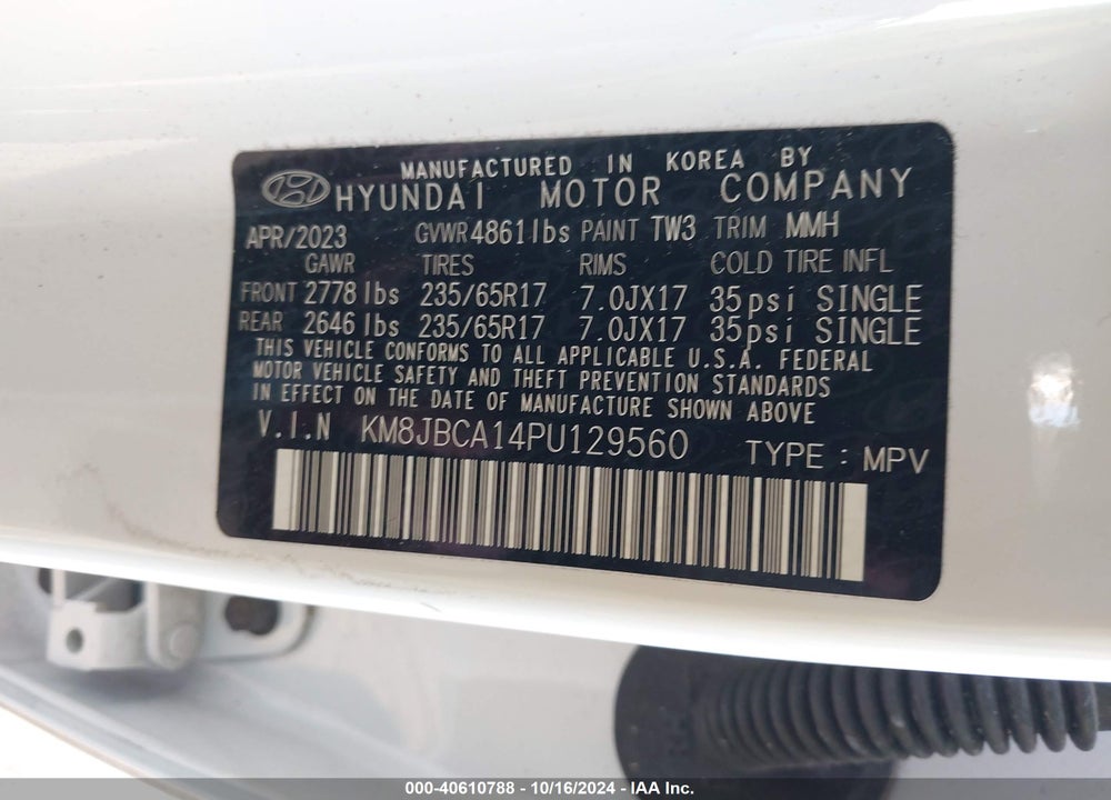2023 HYUNDAI TUCSON HYBRID BLUE VIN: KM8JBCA14PU129560