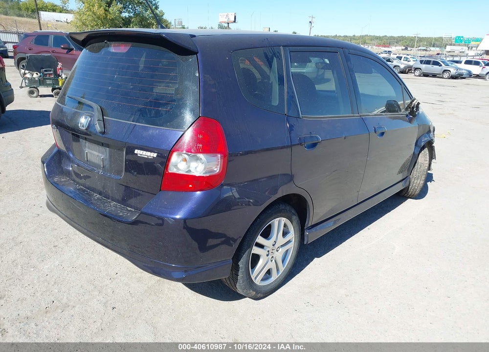 2008 HONDA FIT SPORT VIN: JHMGD37618S058356