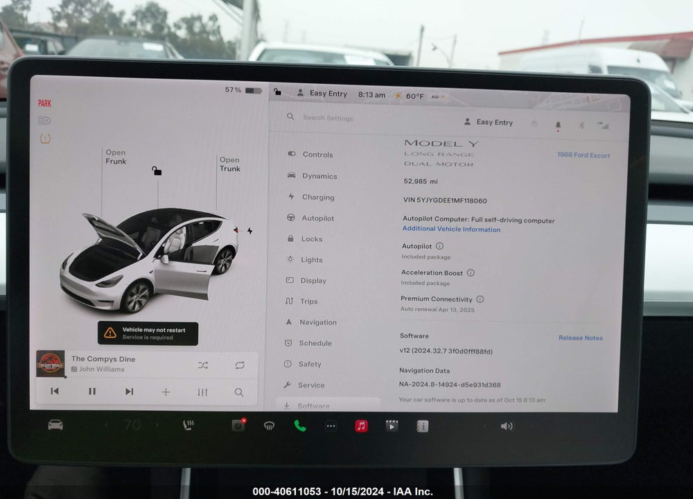 2021 TESLA MODEL Y LONG RANGE DUAL MOTOR ALL-WHEEL DRIVE VIN: 5YJYGDEE1MF118060