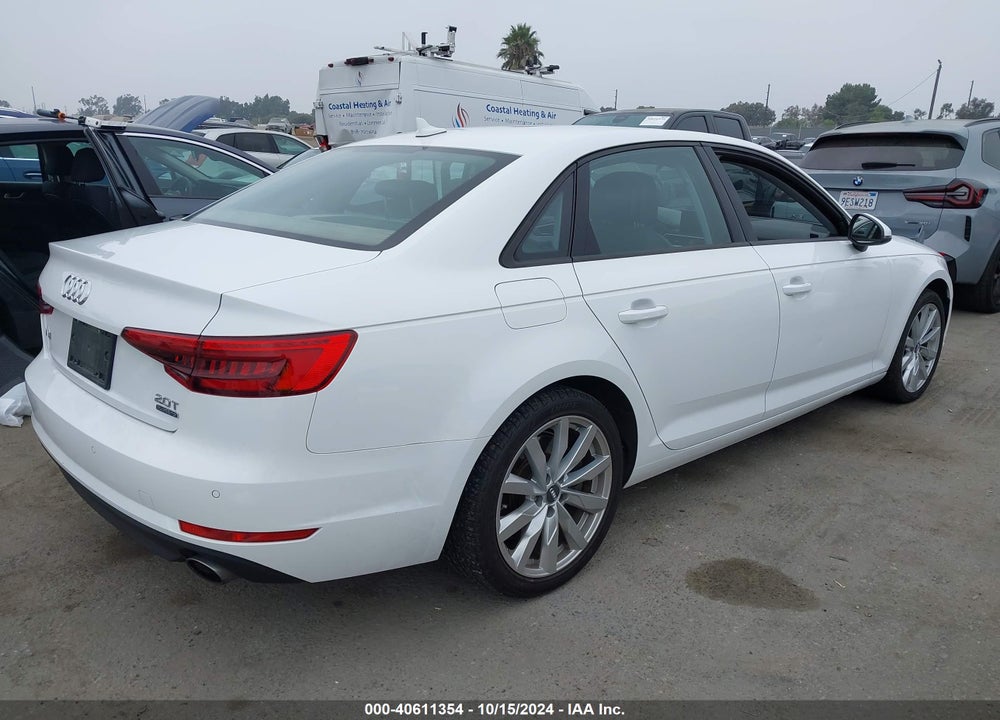 2017 AUDI A4 2.0T PREMIUM VIN: WAUANAF48HN000877