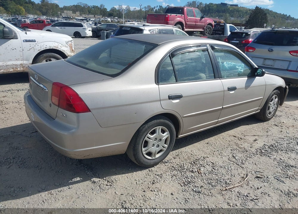 2001 HONDA CIVIC LX VIN: 2HGES165X1H611645