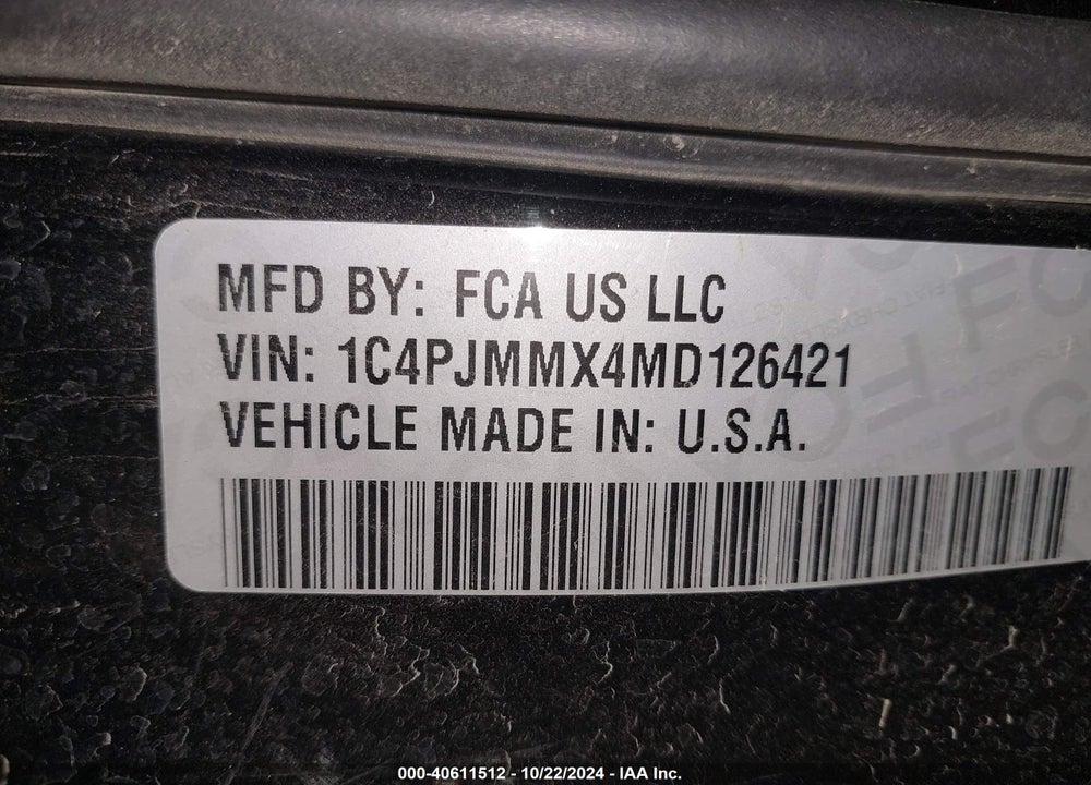 2021 CHEROKEE JEEP  LATITUDE LUX 4X4 VIN: 1C4PJMMX4MD126421