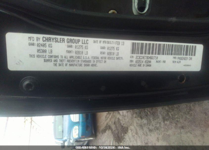 2013 CHRYSLER 300C VIN: 2C3CCAET9DH661710