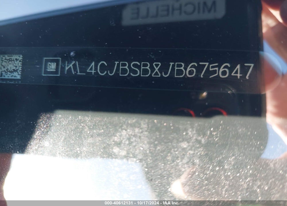 2018 BUICK ENCORE PREFERRED II VIN: KL4CJBSB8JB675647