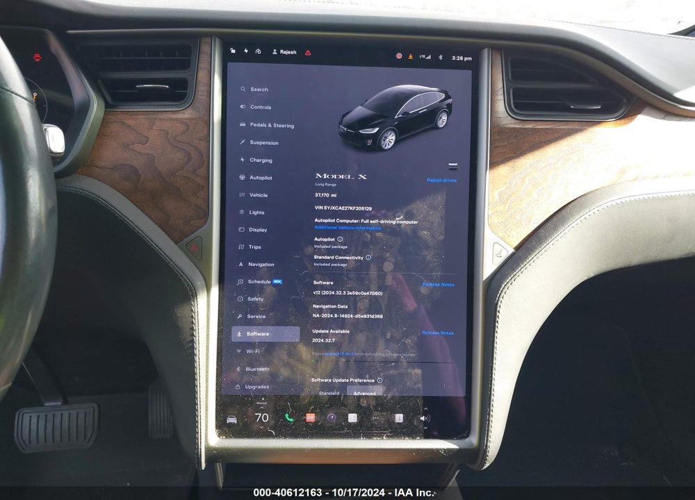 2019 TESLA MODEL X 100D/75D/LONG RANGE VIN: 5YJXCAE27KF205129