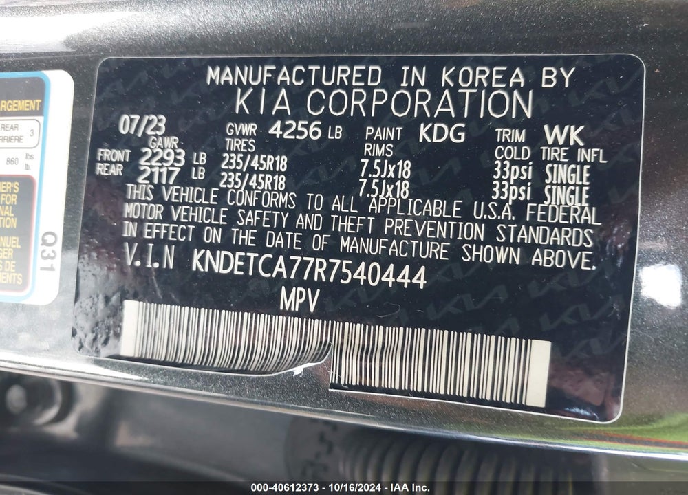 2024 KIA SELTOS SX TURBO VIN: KNDETCA77R7540444