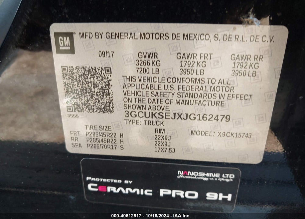 2018 CHEVROLET SILVERADO 1500 2LZ VIN: 3GCUKSEJXJG162479