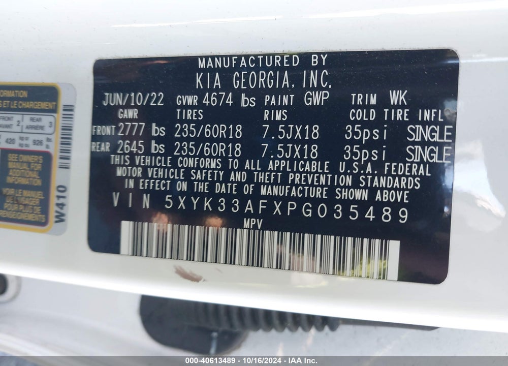 2023 KIA SPORTAGE EX VIN: 5XYK33AFXPG035489