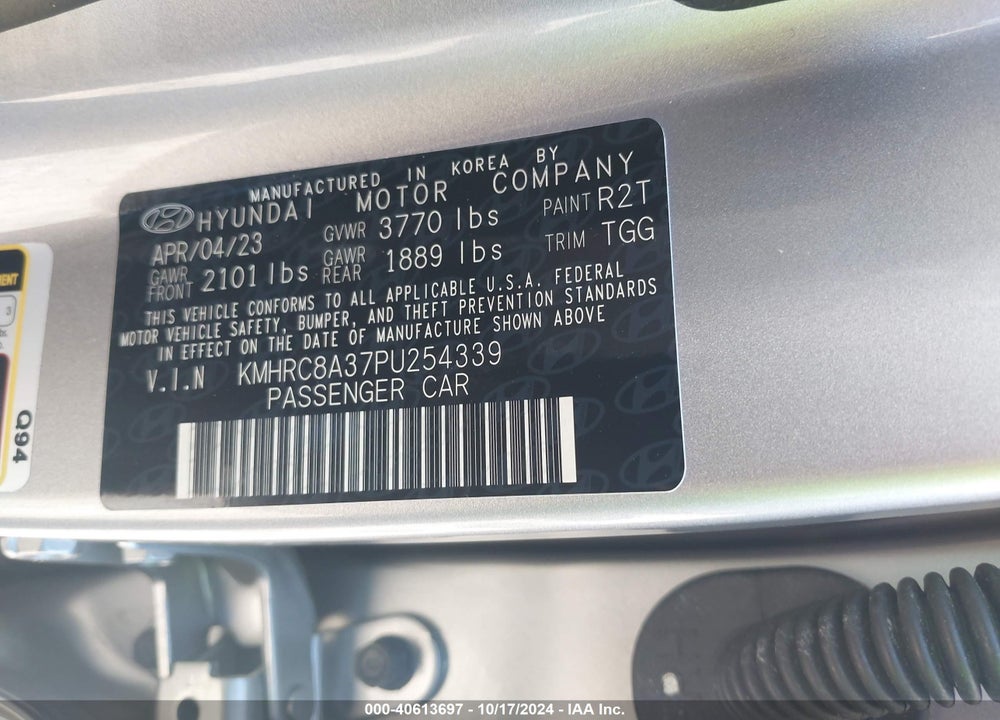 2023 HYUNDAI VENUE SEL VIN: KMHRC8A37PU254339