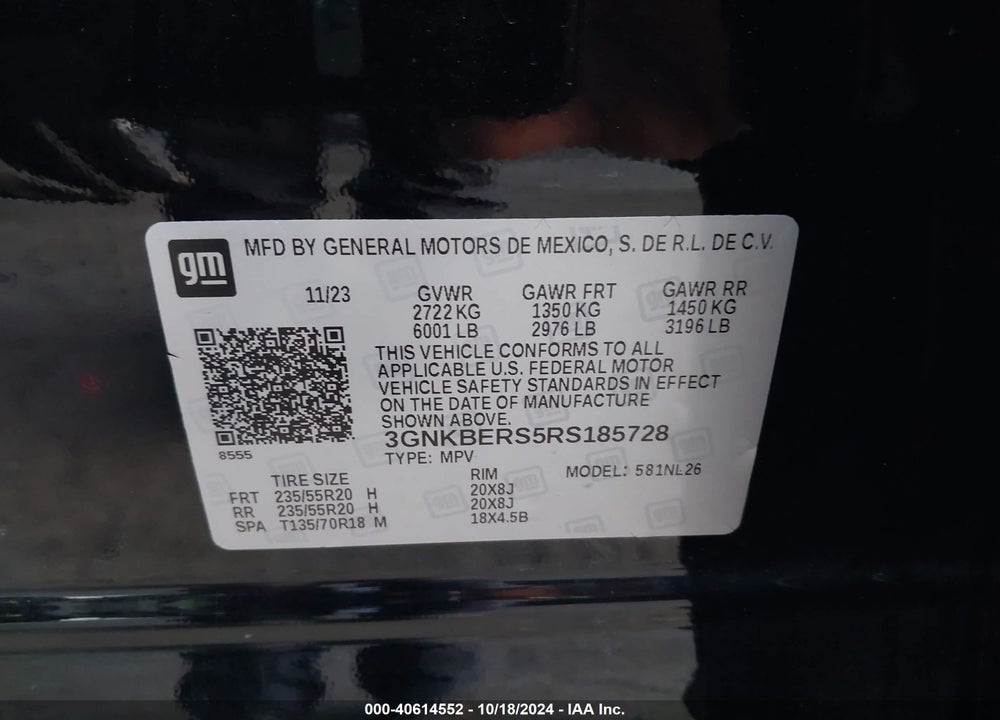 2024 CHEVROLET BLAZER VIN: 3GNKBERS5RS185728