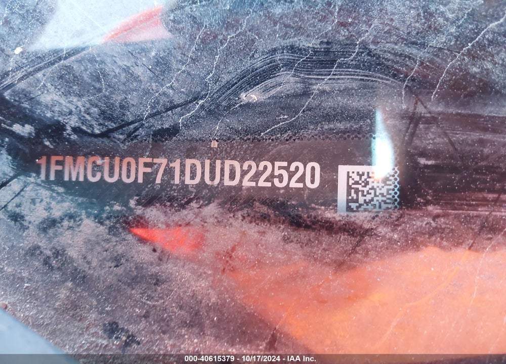 2013 FORD ESCAPE S VIN: 1FMCU0F71DUD22520