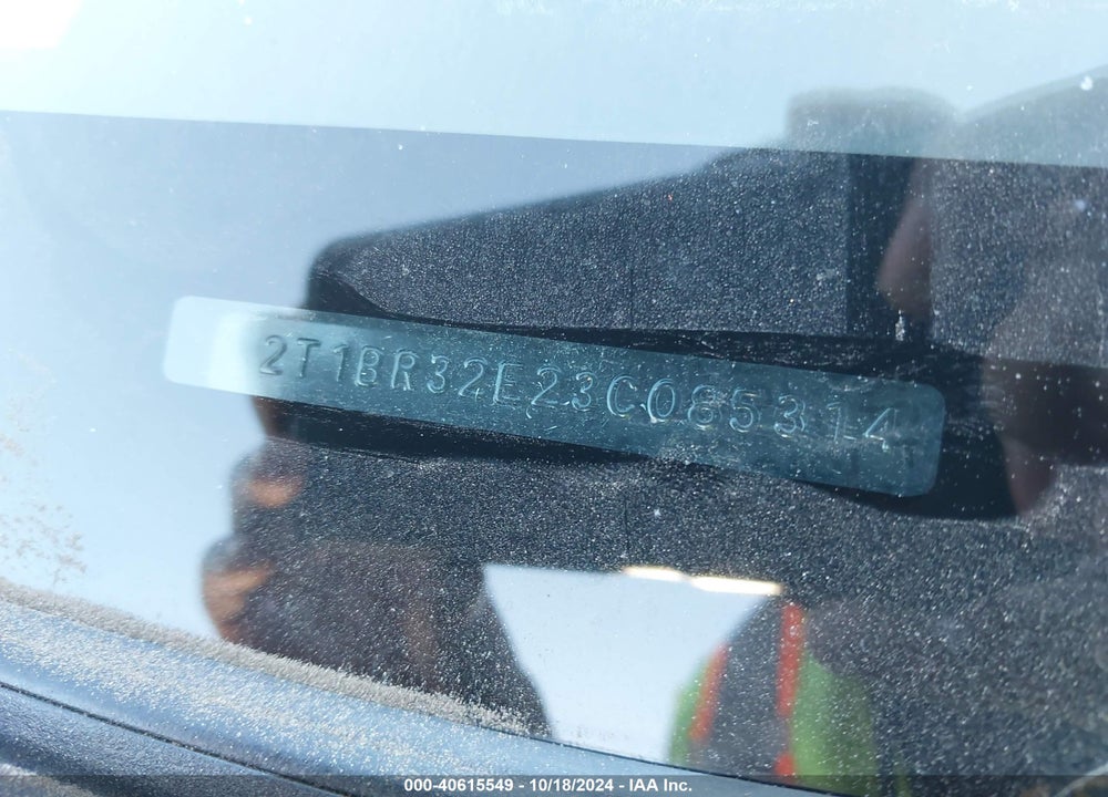 2003 TOYOTA COROLLA S VIN: 2T1BR32E23C085314
