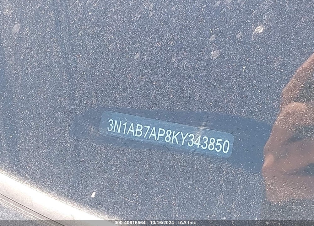 2019 NISSAN SENTRA S VIN: 3N1AB7AP8KY343850