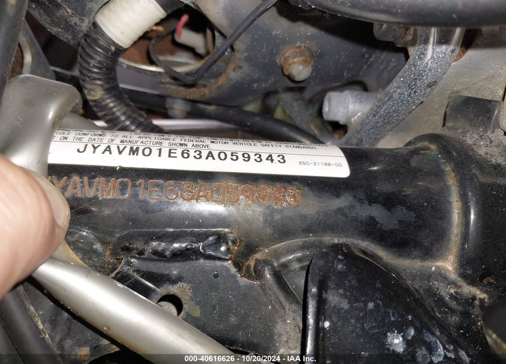 2003 YAMAHA XVS65 A VIN: JYAVM01E63A059343