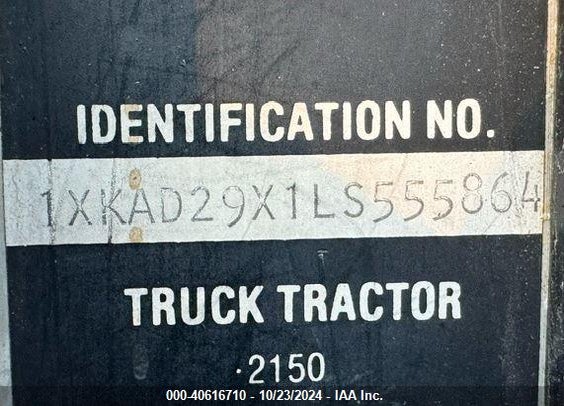 1990 KENWORTH MOTORHOME T600 VIN: 1XKAD29X1LS555864