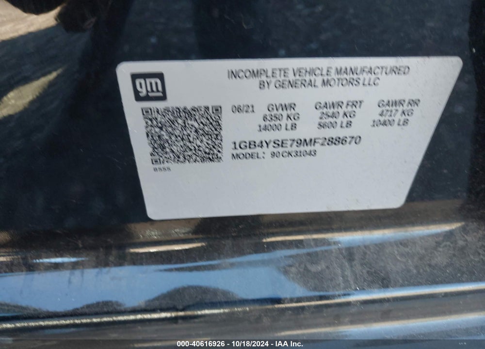 2021 CHEVROLET SILVERADO 3500HD CHASSIS WORK TRUCK VIN: 1GB4YSE79MF288670