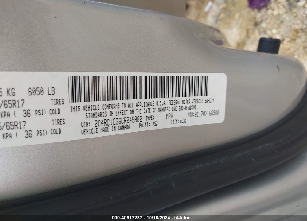 2012 CHRYSLER TOWN & COUNTRY TOURING-L VIN: 2C4RC1CG6CR245862