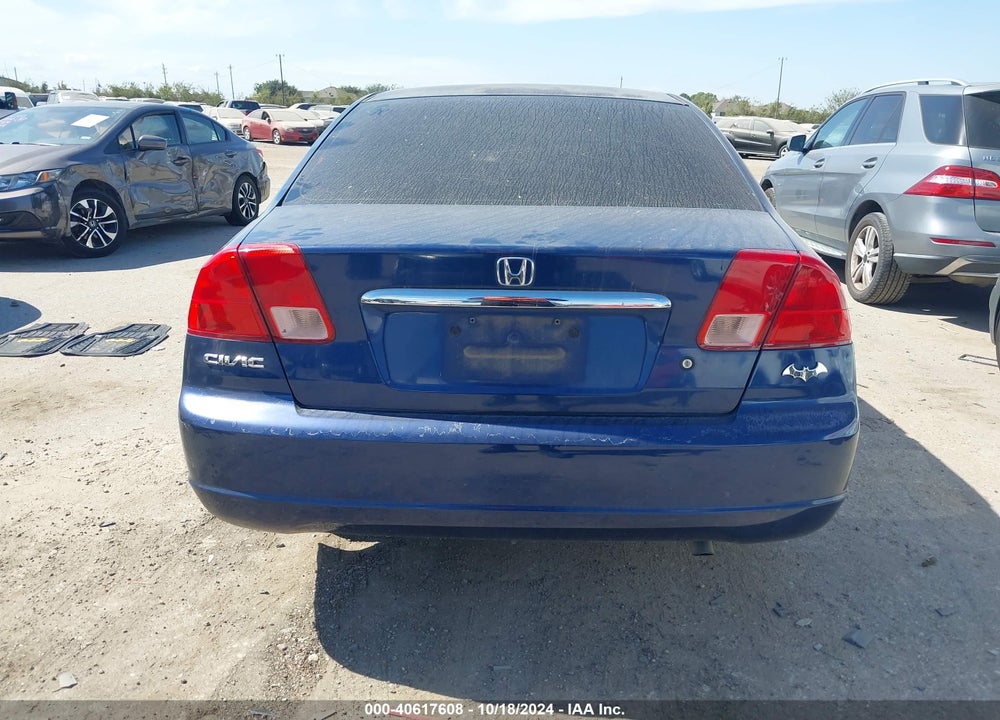 2001 HONDA CIVIC EX VIN: 1HGES26701L021318