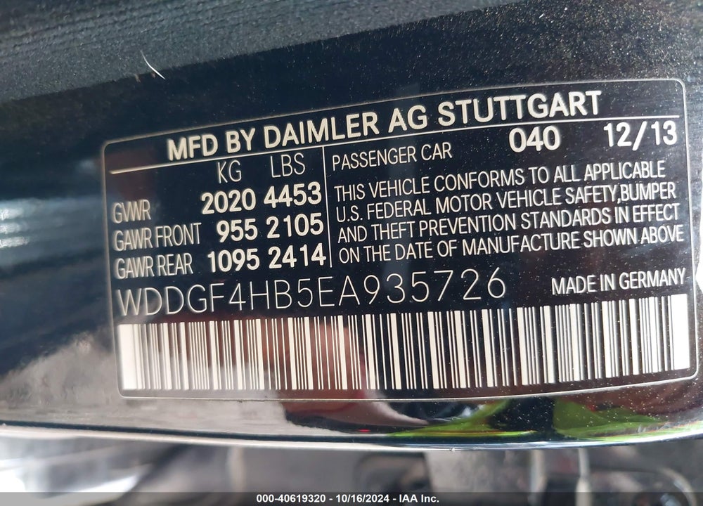 2014 MERCEDES-BENZ C 250 LUXURY/SPORT VIN: WDDGF4HB5EA935726