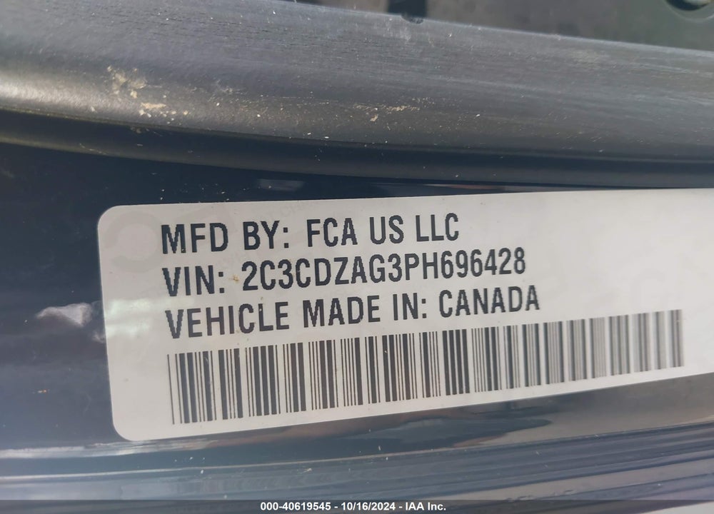 2023 DODGE CHALLENGER SXT VIN: 2C3CDZAG3PH696428