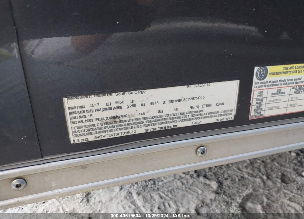 2015 OTHER --- VIN: 54GCV24T3F7016012