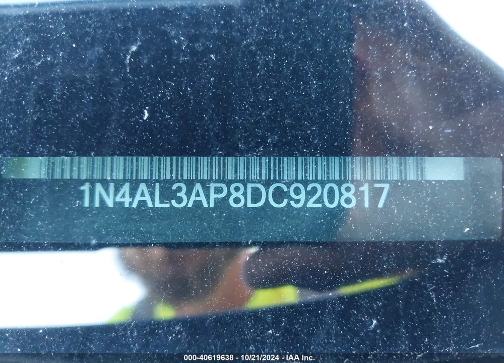2013 NISSAN ALTIMA 2.5 SV VIN: 1N4AL3AP8DC920817