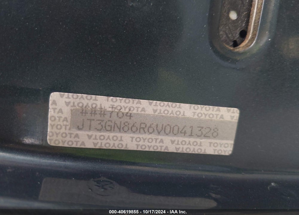 1997 TOYOTA 4RUNNER SR5 V6 VIN: JT3GN86R6V0041328