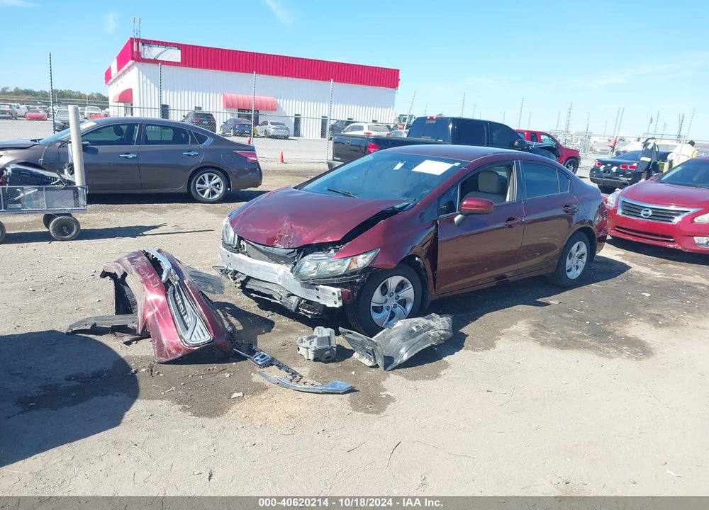 2014 HONDA CIVIC LX VIN: 19XFB2F52EE008814