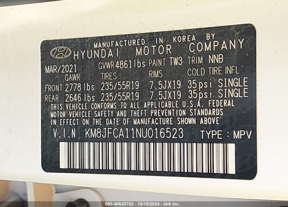 2022 HYUNDAI TUCSON HYBRID SEL CONVENIENCE VIN: KM8JFCA11NU016523