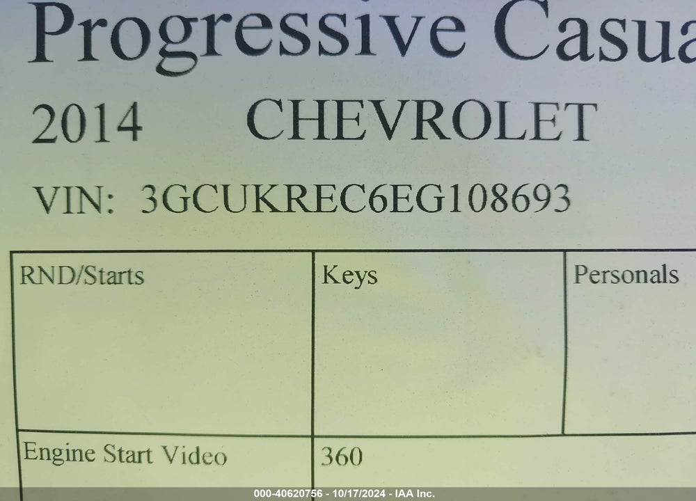 2014 CHEVROLET SILVERADO 1500 VIN: 3GCUKREC6EG108693