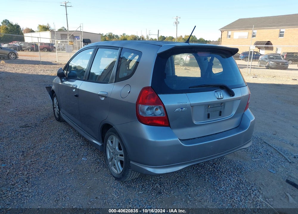 2007 HONDA FIT SPORT VIN: JHMGD38647S023680