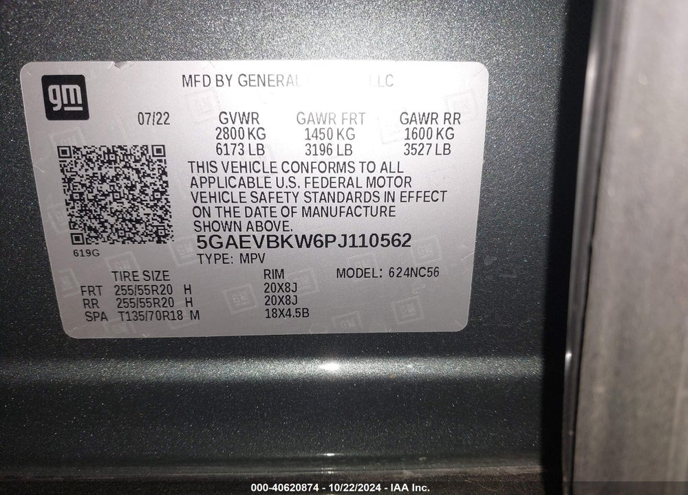 2023 BUICK ENCLAVE PREMIUM AWD VIN: 5GAEVBKW6PJ110562