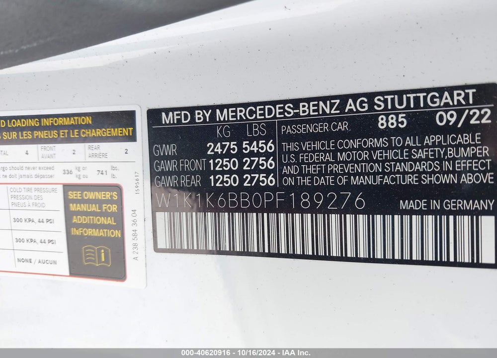 2023 MERCEDES-BENZ AMG E 53 4MATIC VIN: W1K1K6BB0PF189276