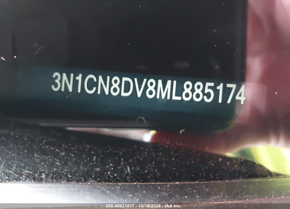 2021 NISSAN VERSA S XTRONIC CVT VIN: 3N1CN8DV8ML885174