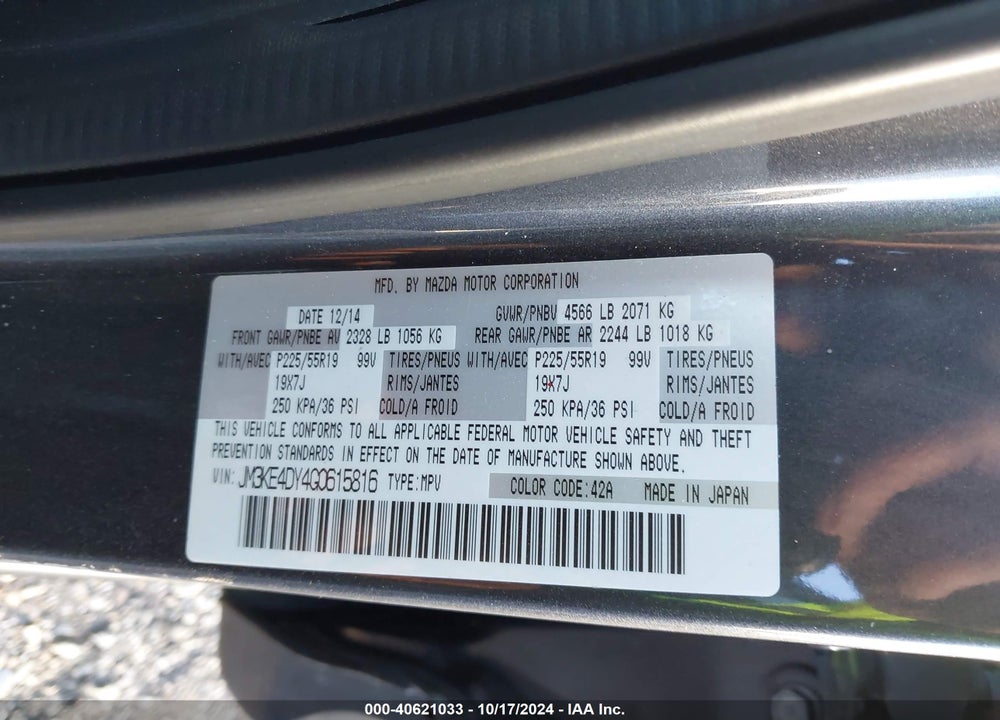 2016 MAZDA CX-5 GRAND TOURING VIN: JM3KE4DY4G0615816