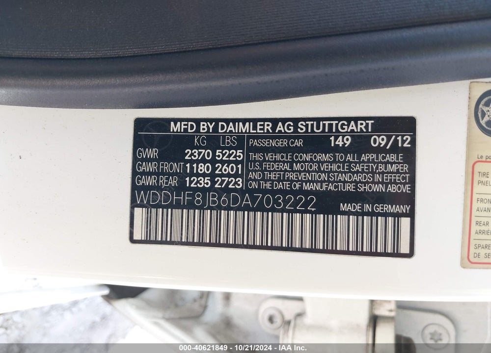 2013 MERCEDES-BENZ E 350 4MATIC VIN: WDDHF8JB6DA703222