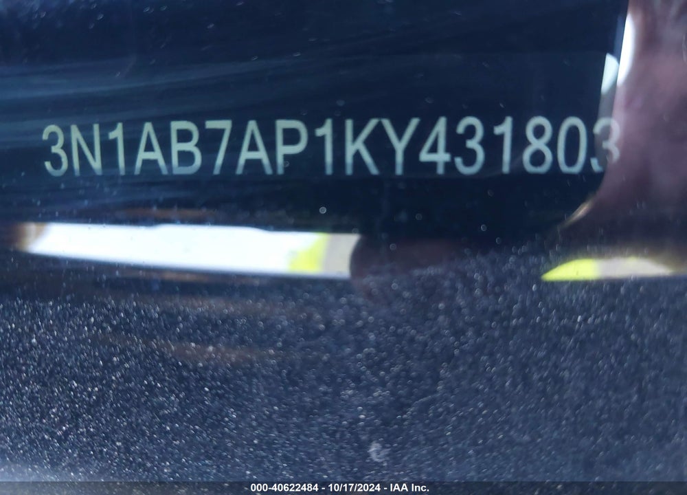2019 NISSAN SENTRA SV VIN: 3N1AB7AP1KY431803