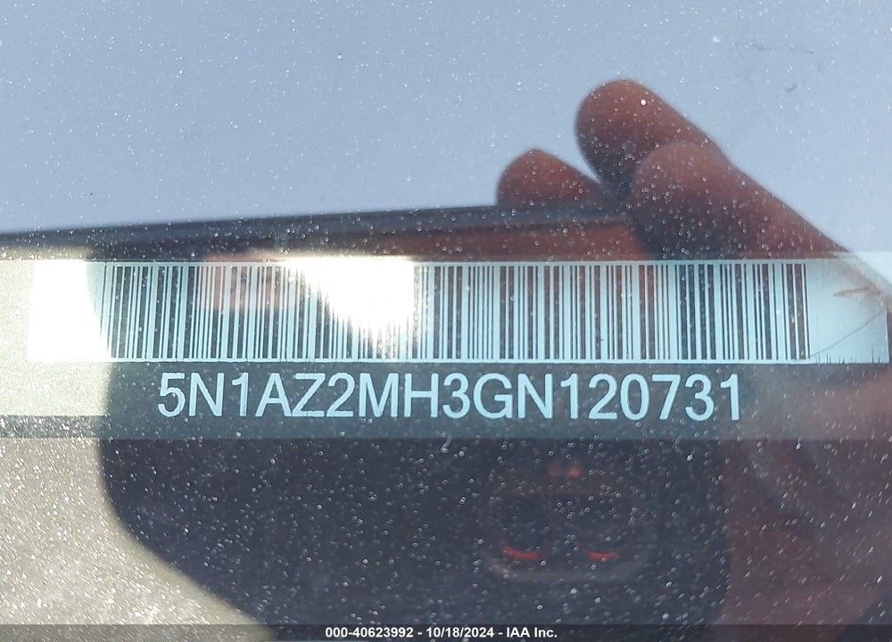 2016 NISSAN MURANO PLATINUM VIN: 5N1AZ2MH3GN120731