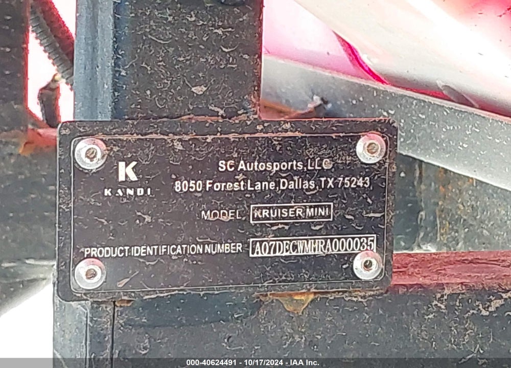 2024 KANDI KRUISER MINI VIN: A07DECWMHRA000035