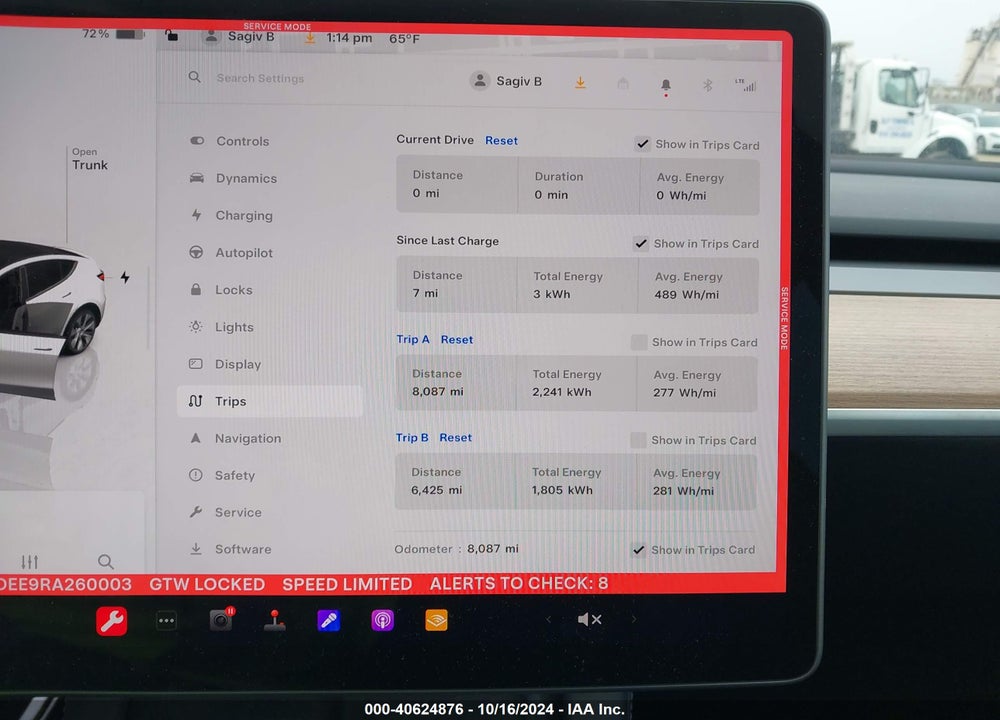 2024 TESLA MODEL Y LONG RANGE DUAL MOTOR ALL-WHEEL DRIVE VIN: 7SAYGDEE9RA260003