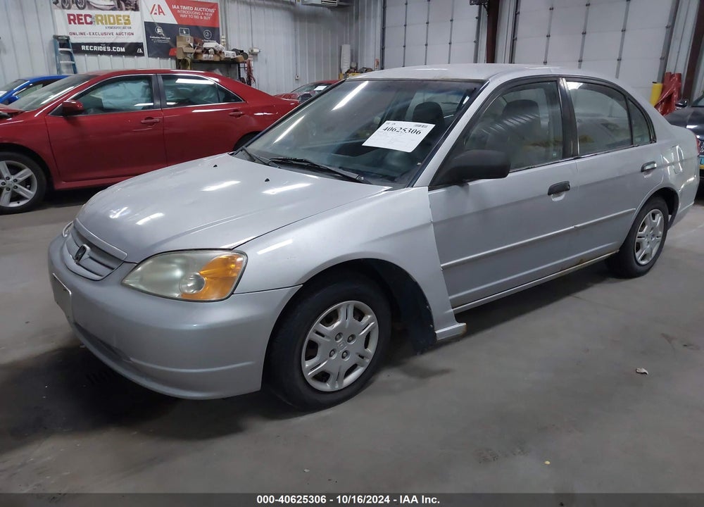 2001 HONDA CIVIC LX VIN: 1HGES165X1L046655