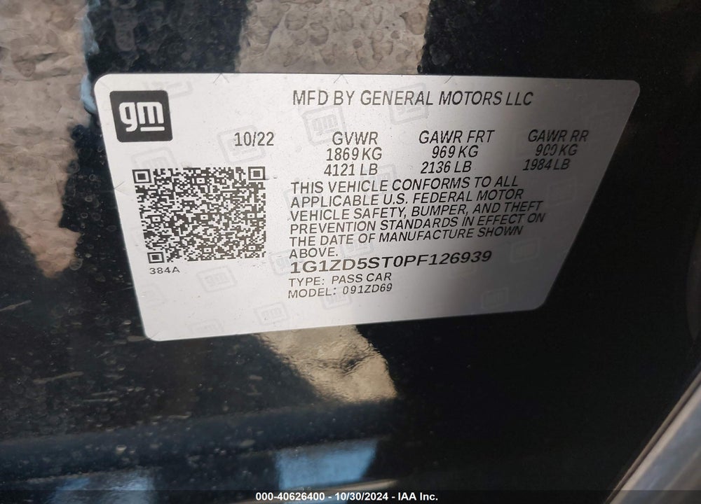 2023 CHEVROLET MALIBU FWD 1LT VIN: 1G1ZD5ST0PF126939