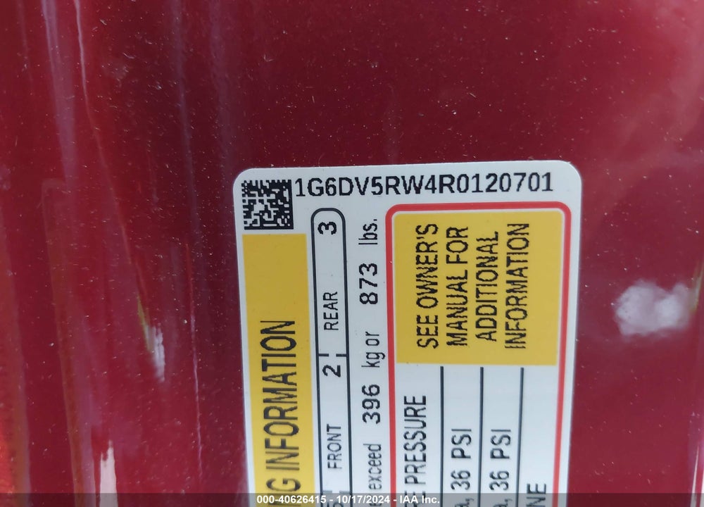 2024 CADILLAC CT5-V V-SERIES VIN: 1G6DV5RW4R0120701