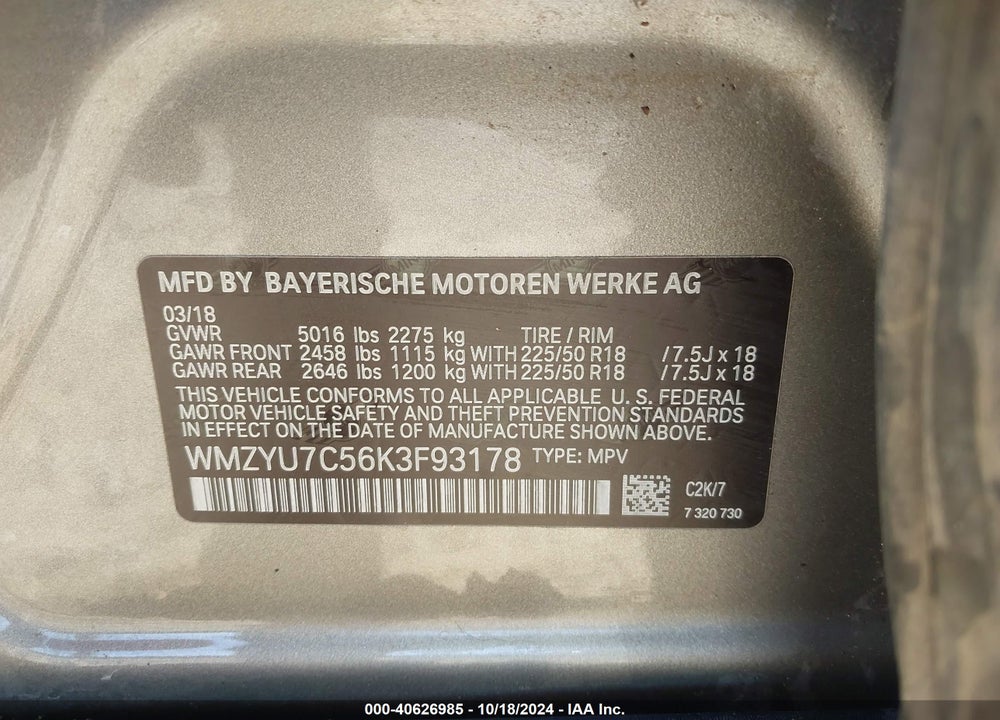2019 MINI E COUNTRYMAN COOPER S VIN: WMZYU7C56K3F93178